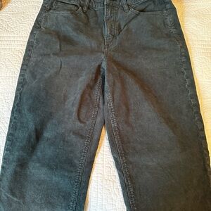 American Eagle Outfitters Women's Dark Green/Gray Mom Straight Corduroy Jeans